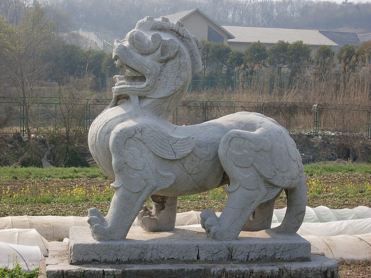 Pixiu is one of the most well-known auspicious beasts in ancient Chinese tradition and is later also referred to as 'Bixie' or 'Tianlu.'