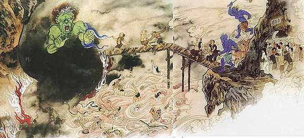The monk Daozhao said that in the underworld, he saw many deceased people; some were suffering, while others were at peace, all as a result of their actions in life.