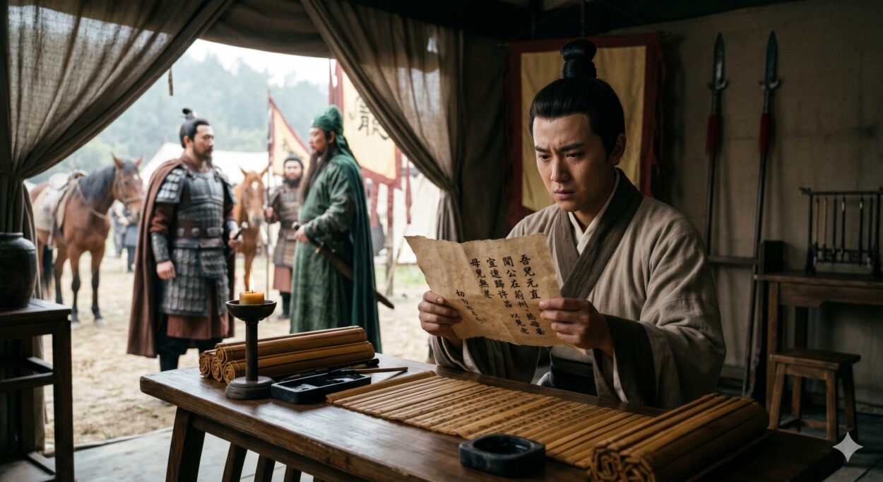 The ambitious warlord Cao Cao sought to recruit him and devised a plan that exploited Xu Shu’s well-known devotion to his mother. Cao Cao’s agents brought Xu Shu’s mother to Xuchang and forged a letter in her name, summoning her son.