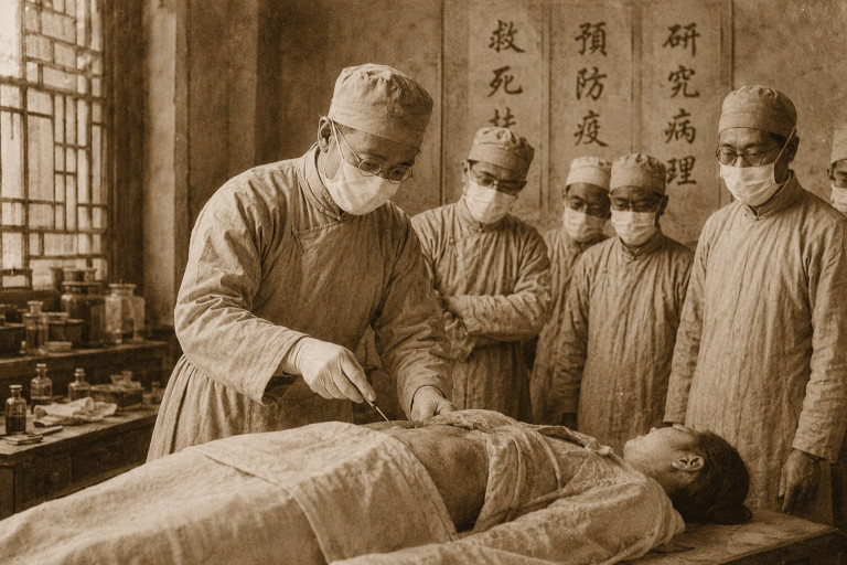 A postmortem examination helped Wu determine that the outbreak was pneumonic plague, which could spread directly between people through respiratory droplets.