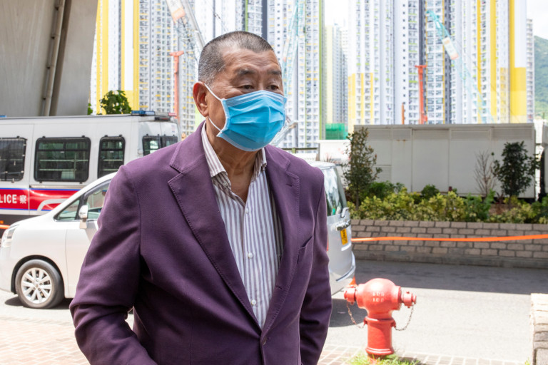 Jimmy Lai on the streets of Hong Kong.