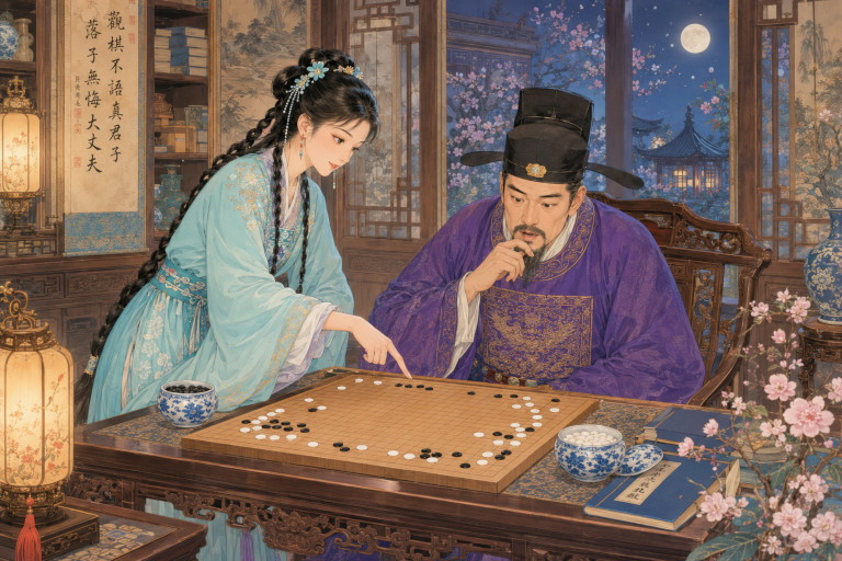 A single move suggested by the young maid revealed a talent for playing Go that no one knew she possessed.