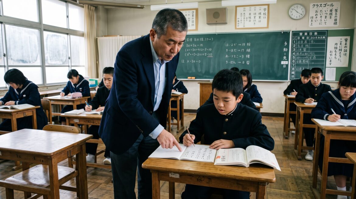 Japanese students in school.