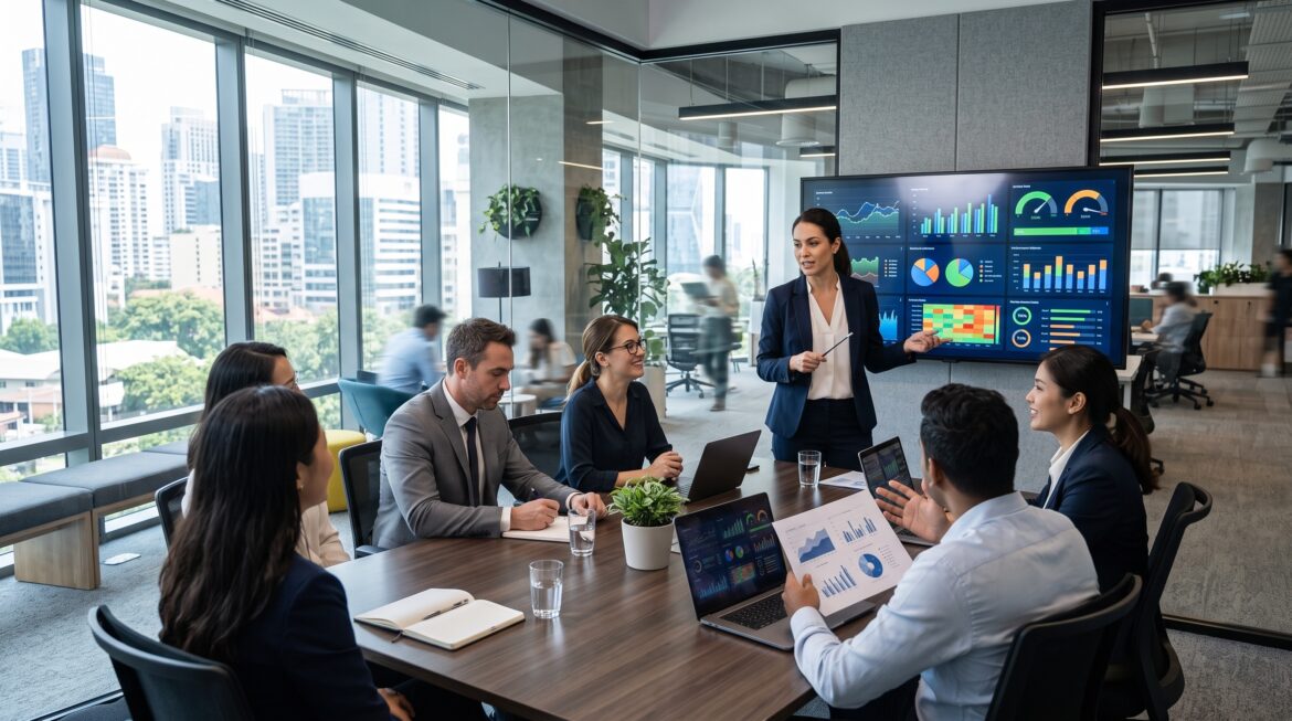 A business presentation.