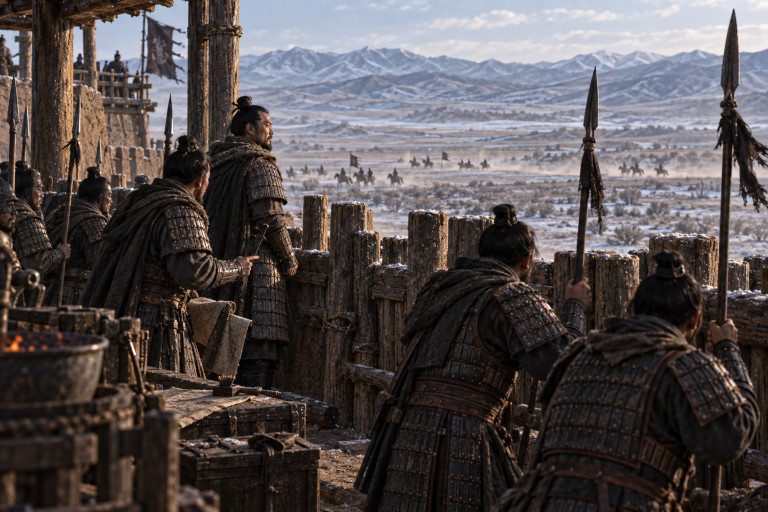 Enemy troops repeatedly tried to provoke the Zhao forces into battle, but Li Mu kept them behind their defenses and refused to fight.