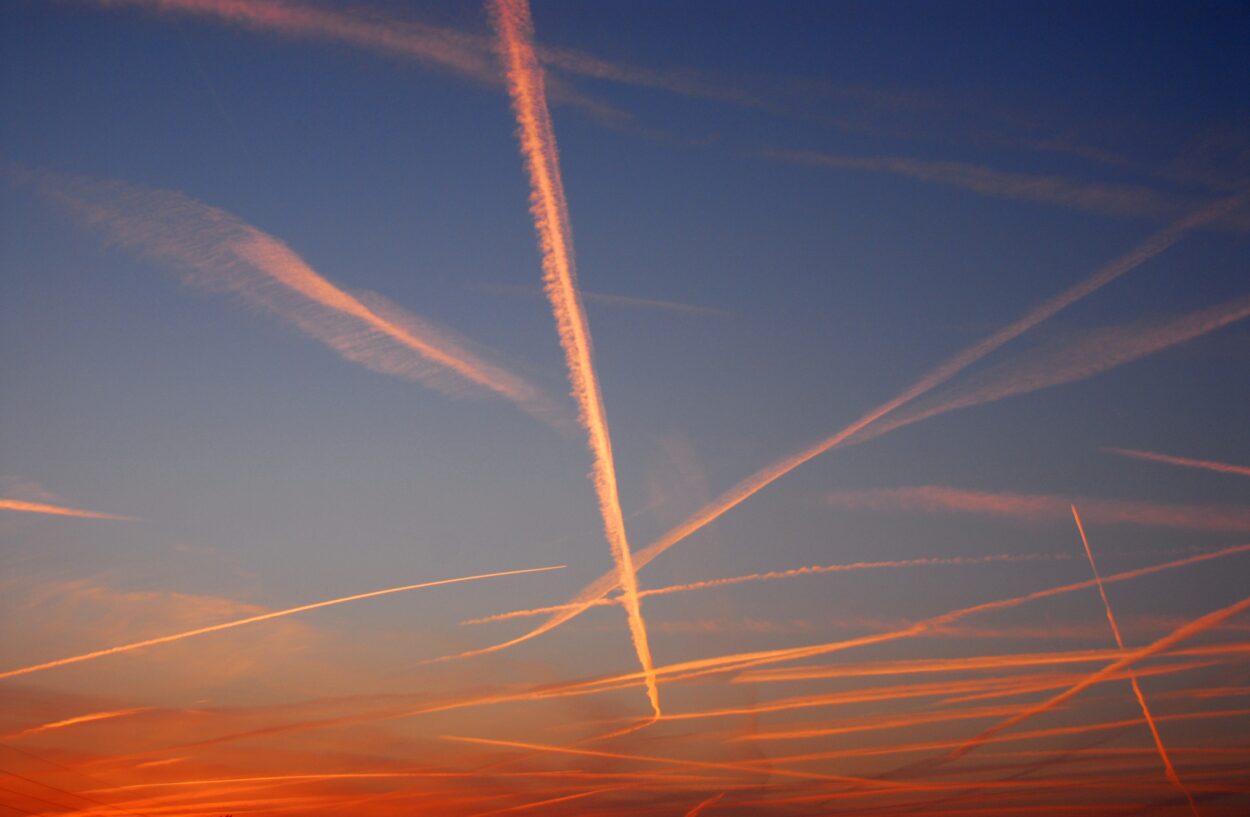 'Chemtrails' is a conspiracy theory that has been around since the 1990s. Its believers mainly perceive the condensation trails left behind by aircraft as large-scale weather or climate modification programs.