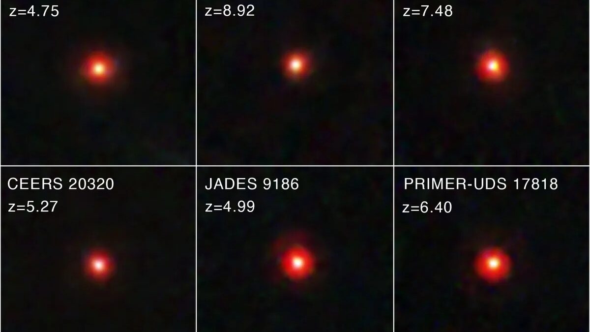 Little red dots (LRDs), as seen by the James Webb Space Telescope.