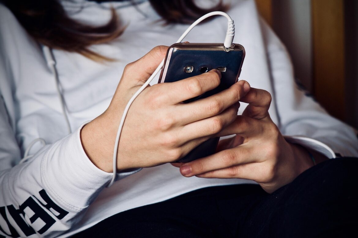 Young woman using a smartphone.