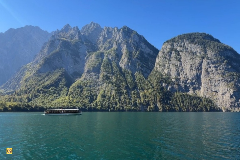 Lake Königssee is famous for its exceptionally clear water and spectacular mountain scenery.