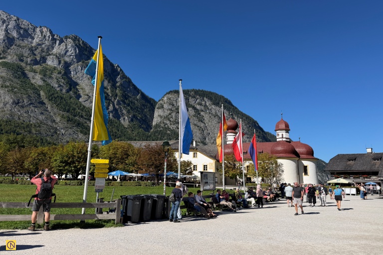 The Iconic Red Domes of St. Bartholomä are one of Königssee’s most recognizable landmarks.