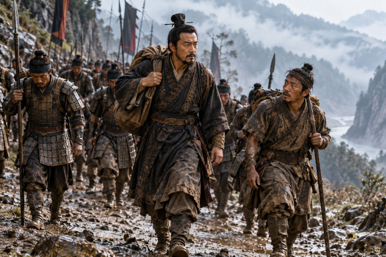Wu Qi shared the hardships of ordinary soldiers, marching on foot and carrying his own supplies alongside them.