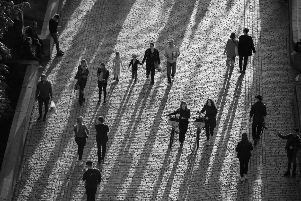 People walking.